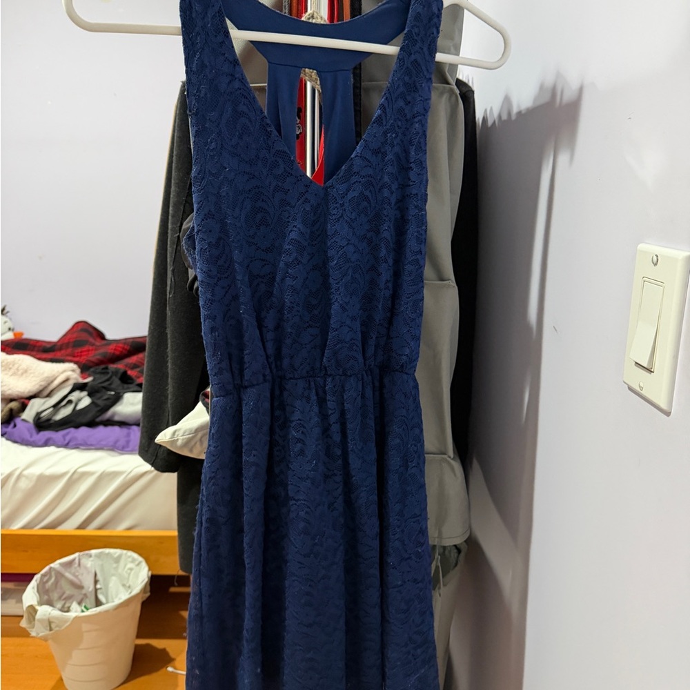 Wet Seal Navy Lace Mini Dress